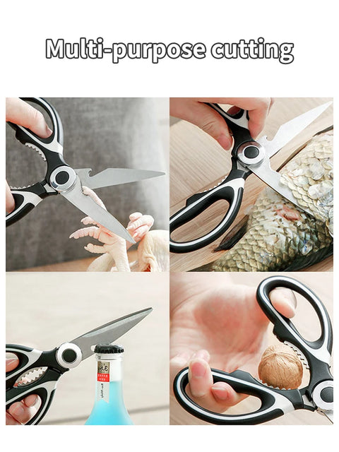 Multifunctional kitchen scissors Household kill fish cut vegetables roast broiler bone scissors Stainless steel scissors